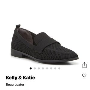 Kelly & Katie Black Textured Loafers